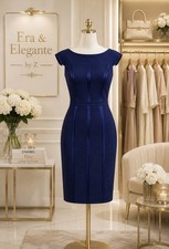 Vince Camuto Women’s Navy Sheath Dress Size 14 NWT Satin Lined Elegant