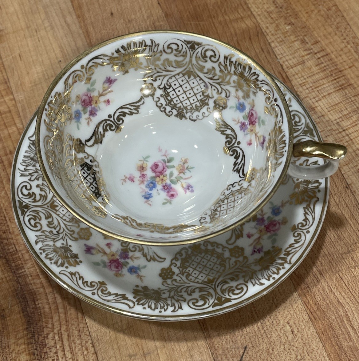 Vintage Porcelain Bavaria Elfenbein Porzellan Teacup & Saucer