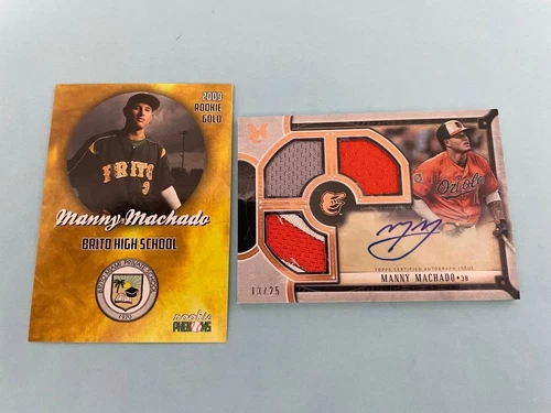 Manny Machado Hockey Cards Signed with Jersey Patch
