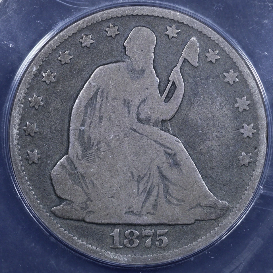 1875 Seated Liberty Half Dollar - 50c ANACS G06 - Affordable Example! - Image 3 of 4