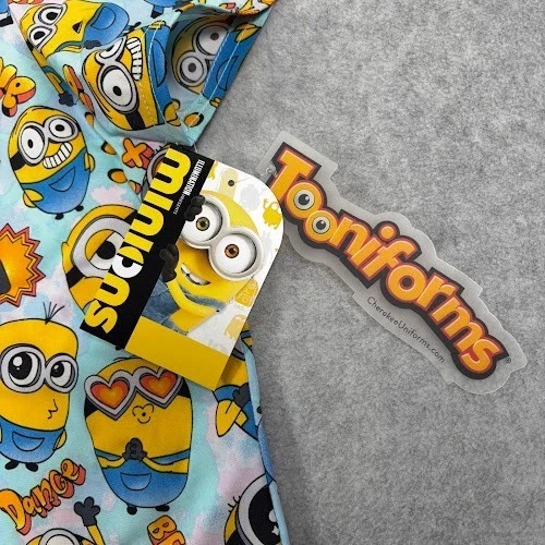 Minions Scrub Top Extra Large Cherokee Tooniforms Despicable Me V Neck - Image 3 of 4