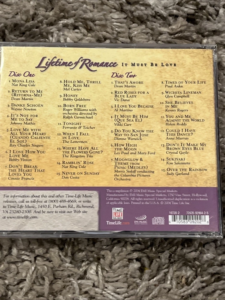 TIME LIFE Lifetime of Romance 2CD Lot 4 Discs It Must Be Love Falling In Love - Image 4 of 4