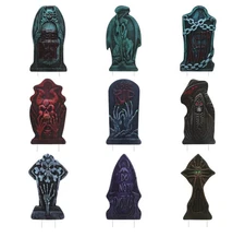 9 Halloween Tombstone 17" Decor Graveyard Headstone Yard Signs w/ Stakes Outdoor