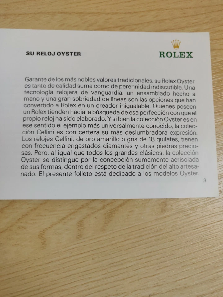 SU ROLEX OYSTER винтажный 1994 буклет испанский Daytona подводник исследователь GMT / - Изображение 4 из 4