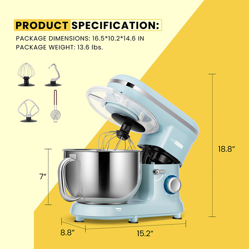 Garvee Tilt Head Stand Mixer with 7.5Qt Mixing Bowl, 660W 10 Speed Kitchen Dough Mixer, Red HDTPHO_0PQZFL52 - The Home Depot