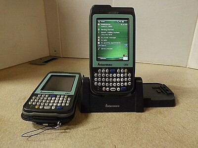 2* INTERMEC WIRELESS HANDHELD CN3 BARCODE SCANNERS & 1* CHARGING DOCK W/ BATTERY