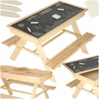 Kindersitzgruppe Holz Picknicktisch Garten Sitzgarnitur Kinder GartenmöBel