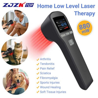 Medical 880mW LLLT Cold Laser Therapy 650nm+808nm for Wound Healing Pain Relief