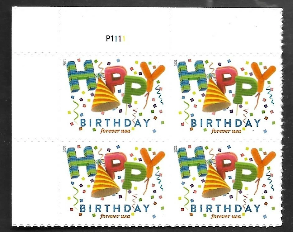HAPPY BIRTHDAY FOREVER STAMP FOR CARDS INVITATIONS US 2021 SCOTT #5635 PL# BLOCK - Image 4 of 4
