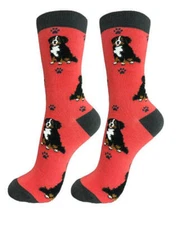 Bernese Mountain Dog Socks Full Body Fun Novelty Dress Casual Unisex SOX Puppy