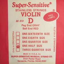 Violin String D 1/2 Red Label Super Sensitive SS2134 Orchestra Music Instrument
