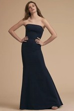 BHLDN Navy Blue Tess Strapless Mermaid Bodycon Gown 6US 10UK 38EU Anthropologie