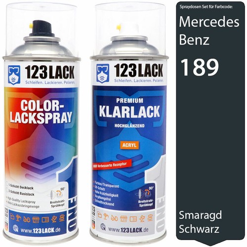 MG PRIME Peinture Voiture Bombes Aérosols Pour Mercedes 189 Smaragdschwarz Mica