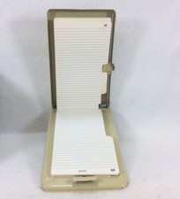 Vintage Tan Bates Steel Desk Top List Finder Model G, Made in the USA