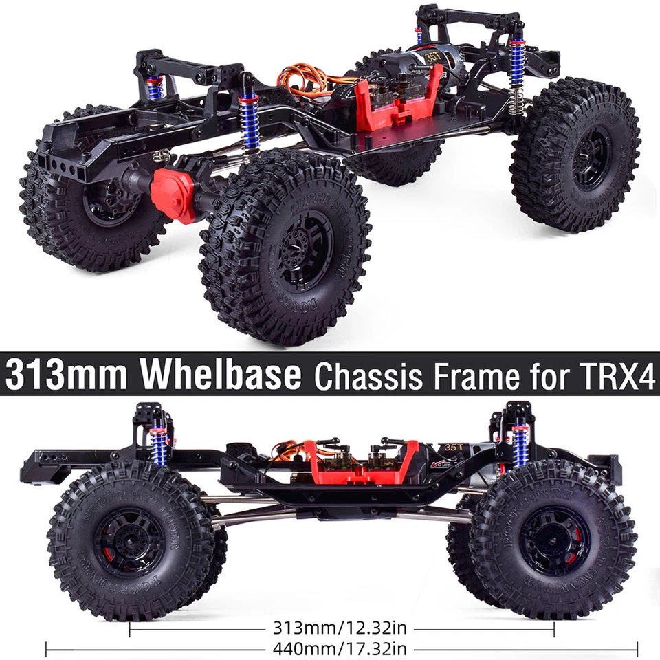 RC 313mm 2-Gang-Getriebe Chassis + Motor für 1/10 Traxxas TRX-4 Auto Cars - Bild 4 von 4