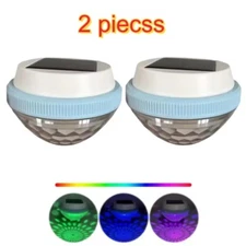 2PCS Solar Floating Pool Light Underwater Glowing Lamp LED Waterproof Pool Light