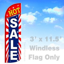 HOT SALE - Windless Swooper Flag 3x11.5 Feather Banner Sign - Starburst bq