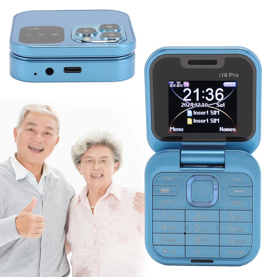 Téléphone Portable I16pro 2G Petit Téléphone à Clapet Double SIM Double Veille - Photo 4/4