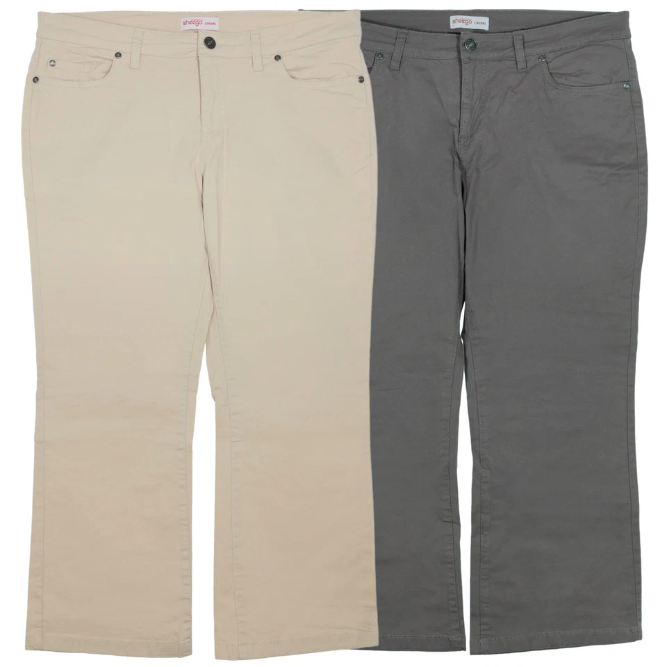 sheego 7/8 Stretchjeans Bootcut Twill Jeans Sommerhose Damen Beige Plusgröße - Bild 1 von 1