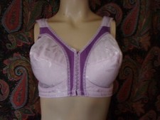 VTG Playtex 18 Hour Purple Satin Brocade Front Close Unpadded Bra 38D 4695