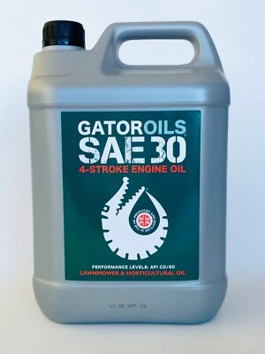 5 Litre Gator SAE 30 4 Stroke Lawnmower Oil Briggs & Stratton, Honda etc