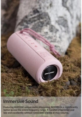 10 Miatone Boombox Splashproof Wireless Speaker (Pink)