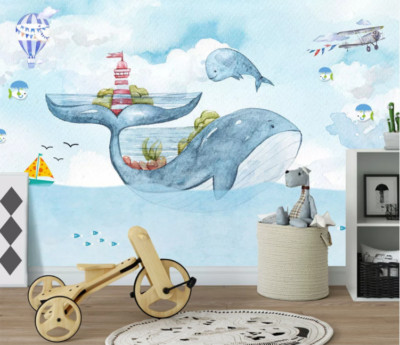 3D Blau Wal ZHUC2947 Tapete Wandbild Fototapete Abnehmbarer Ann