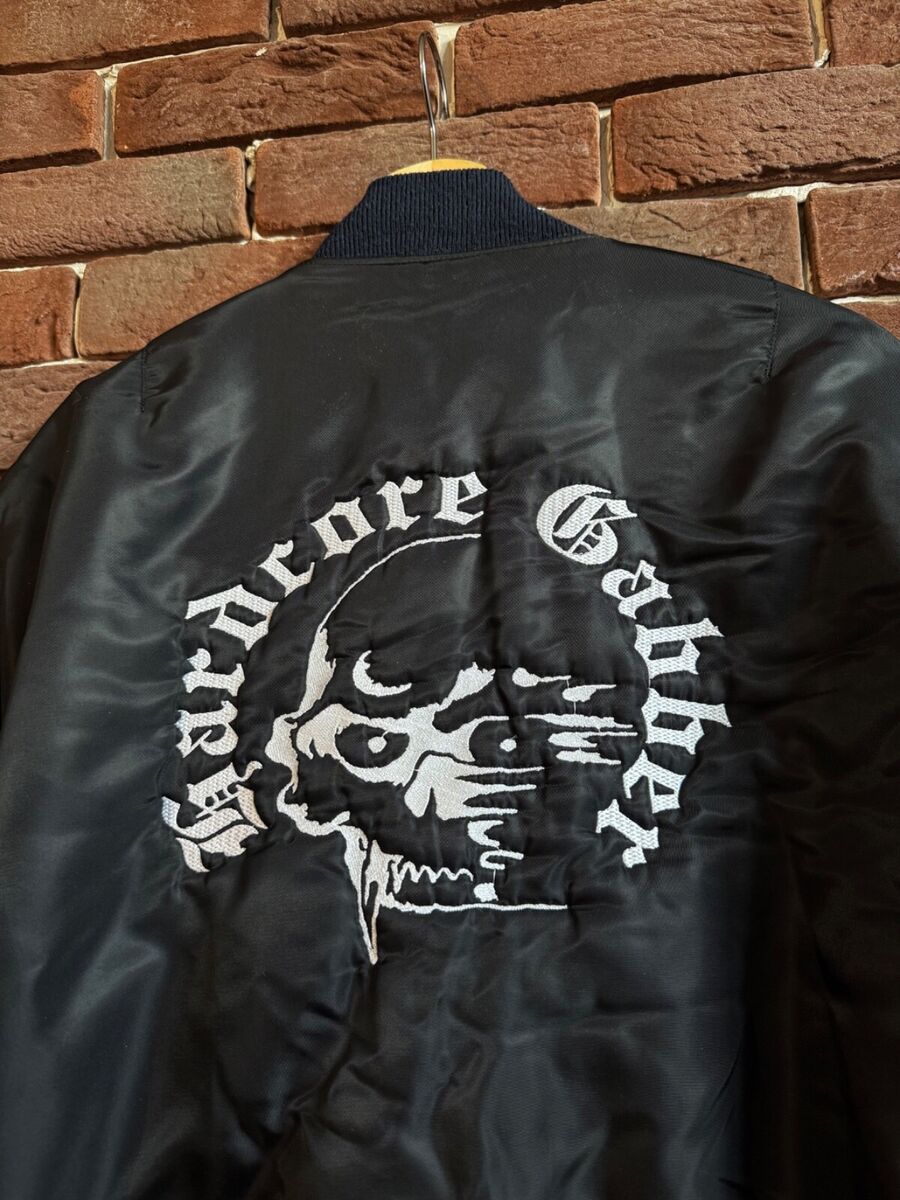 Rare Vintage 00s Bomber Jacket Gabber Hardcore Rave M Black Rare Vintage 00s Bomber Jacket Gabber Hardcore Rave M Black