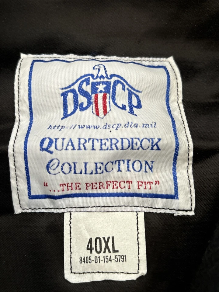 D.S.C.P. Quarterdeck Collection US Navy Wool PeaCoat Mens Size 40 XL Black Wool - Image 3 of 4