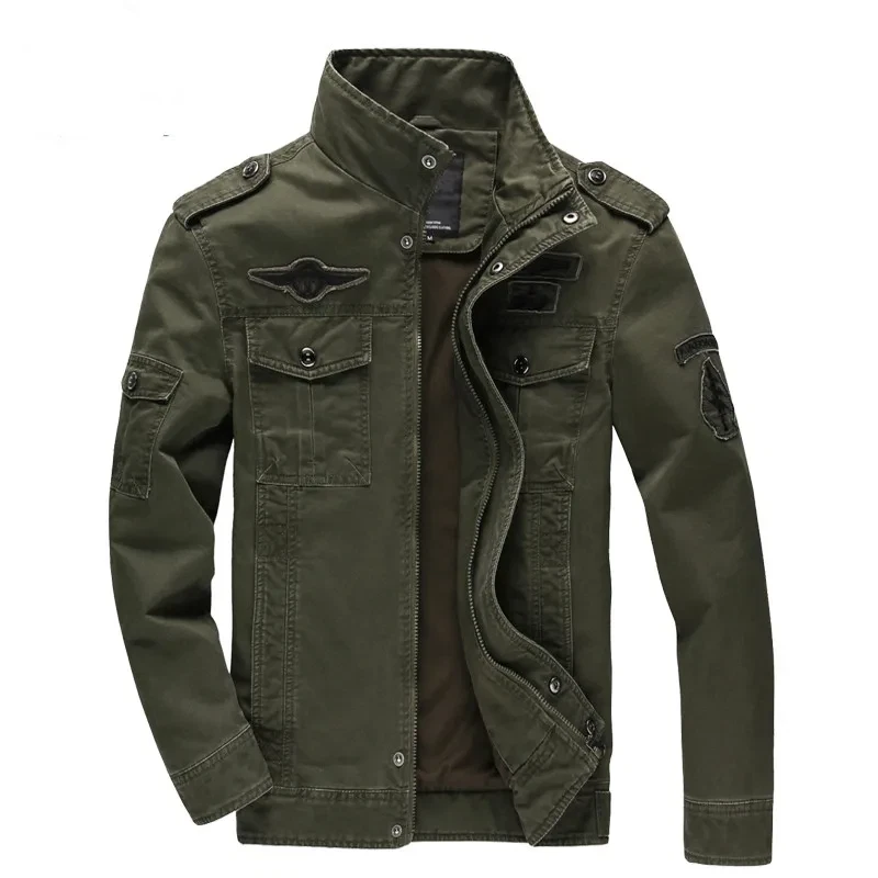 Men Military Jacket Army Plus Size Cargo Air Force One Spring Autumn Casual Coat
