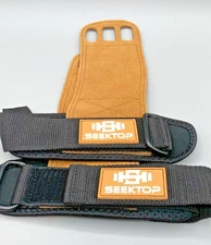 SeekTop Premium Leather Hand Grips for Weights, Gymnastics, etc. Sz. Large NEW