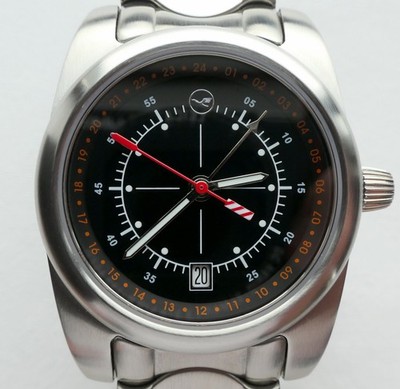 Lufthansa Cockpit GMT Aviator Pilot Instruments Accessory Swiss Made Watch