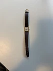 Vintage Seiko Quartz Tank Watch 2C20-5019 Gold Tone Roman Numeral Dial