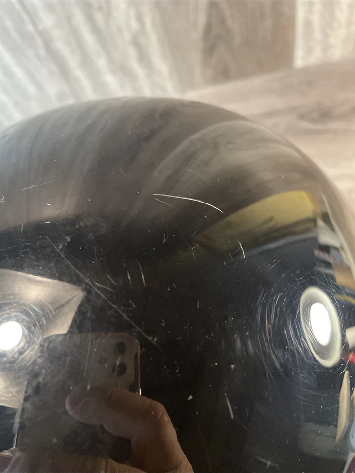 HJC FG-2 DOT Black LEATHER Motorcycle Helmet Size M with Visor VG Condition - Image 4 of 4