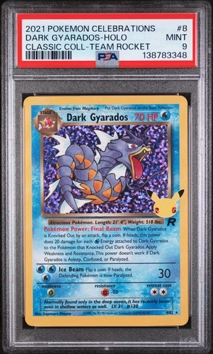 2021 POKEMON CELEBRATIONS CLASSIC COLL #8 DARK GYARADOS-HOLO PSA 9