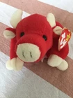 Ty Beanie Baby Snort  with Tags - Rare 1995 Vintage Plush PVC Pellets Errors