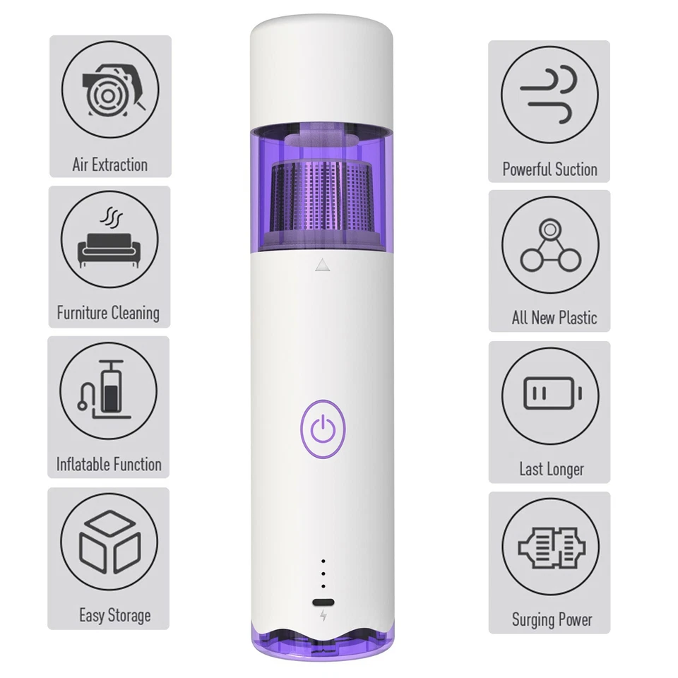 E31D 3in1 60W multifunktionaler aufladebarer tragbarer Staubsauger und Luftpumpe - Bild 2 von 4