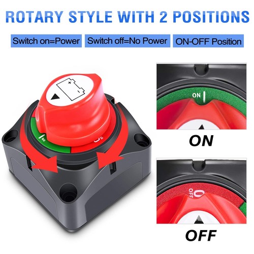Battery Switch Isolator Cut Off Kill for Knob Marine Boat Camper Truck 12V 600 A - Picture 3 of 17