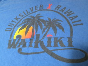  Quiksilver Waikiki  Hawaii Sunset Palm Surf Shirt Aloha 