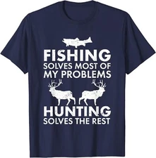Funny Fishing And Hunting Gift Christmas Humor Unisex T-Shirt