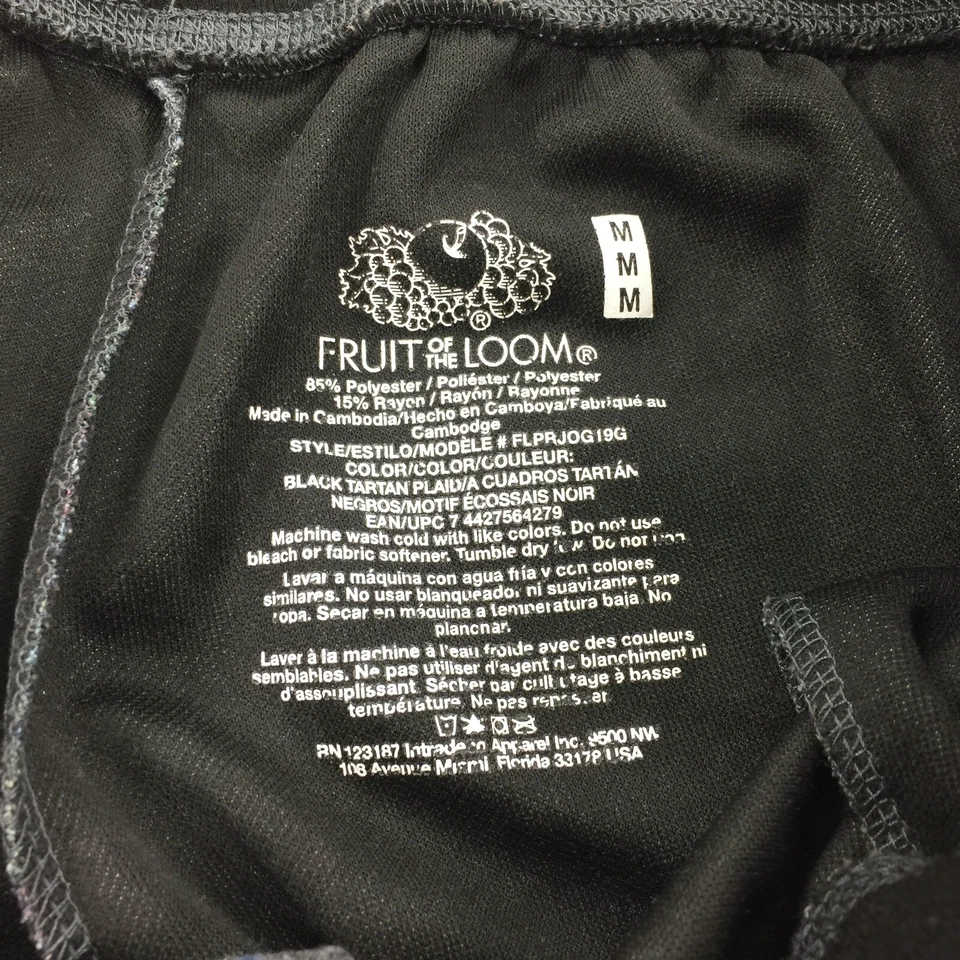 Pantalones de pijama lisos con cordón Fruit of the Loom talla mediana adulto gris rojo negro Foto 4 de 4