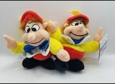 Disney Store Alice In Wonderland Tweedle Dee & Dum Bean Bag Plush Toy NEW/NWT