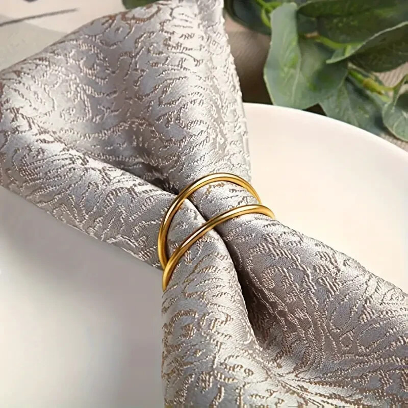 6 Serviettenringe Gold