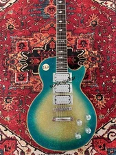 Fixed Bridge LP Electric Guitar  Ace Frehley Glitter Blue Large Grain