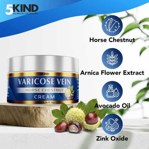 5Kind Varicose and Spider Veins Smoothing Natural Treatment Cream for Tired Legs - Picture 3 of 6