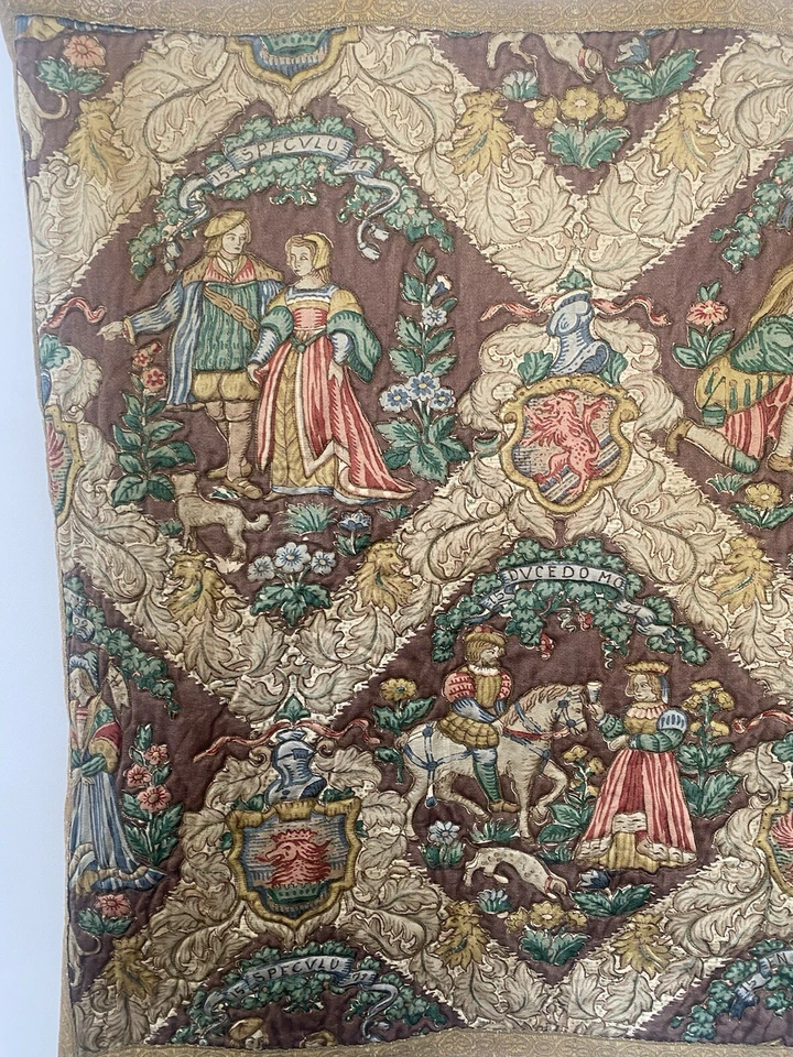 Classic Rare Antique French Tapestry Decor Style Wall Tapestry 109x77cm - Image 3 of 4