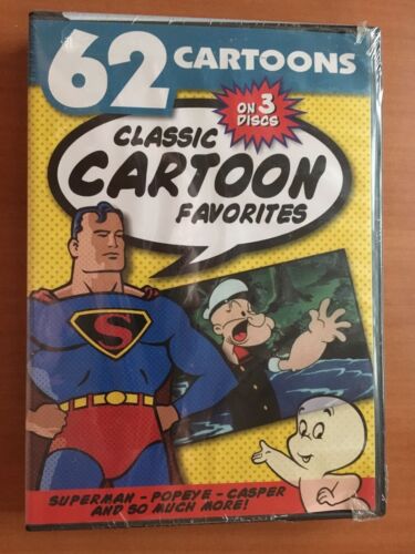 62 Cartoons - Classic Cartoon Favorites (DVD, 2005, 3-Disc Set) Brand New Sealed - Picture 1 of 2