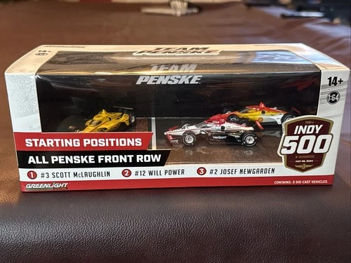 2024 Autographed 1/64 Indy 500 Penske Front Row McLaughlin, Power, Newgarden