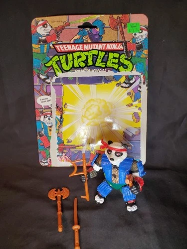 Panda Khan Vintage 1990 TMNT Ninja Turtles, Playmates, COMPLETE W/CARD