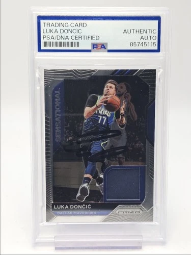 LUKA DONCIC 2021-22 PANINI PRIZM SENSATIONAL PATCH AUTOGRAPH AUTO PSA Q1722